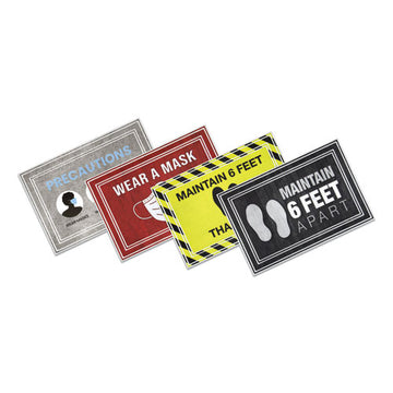 Apache Mills® Message Floor Mats, 24 X 36, Red-black, "maintain Social Distance Stand Here" freeshipping - TVN Wholesale
